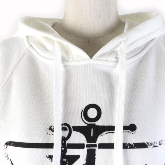 PRADA Hoodie 139693 Main: 100% cotton, some parts: 98% cotton, some parts: 2% elastane white Women XS Used Authentic