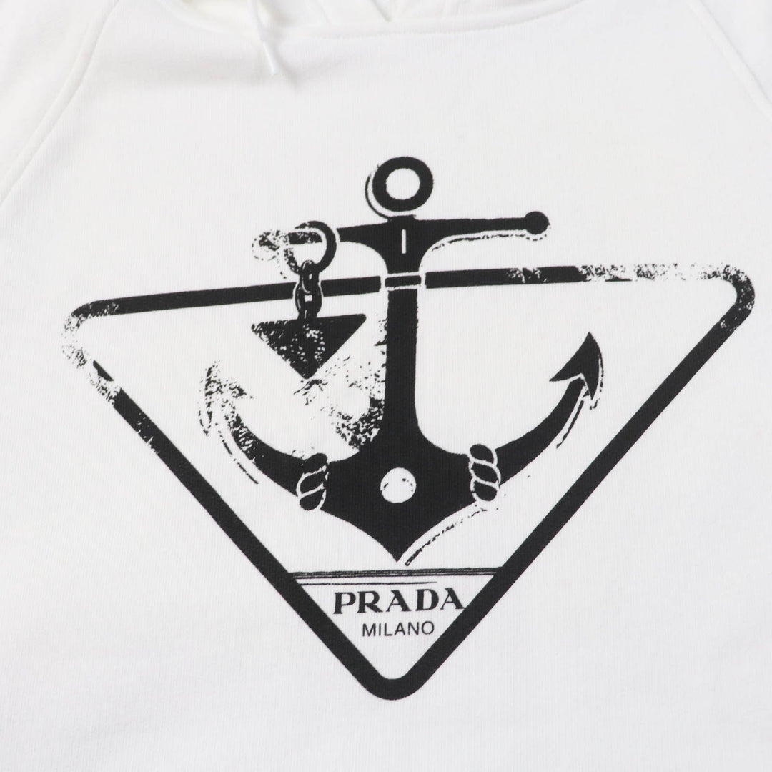 PRADA Hoodie 139693 Main: 100% cotton, some parts: 98% cotton, some parts: 2% elastane white Women XS Used Authentic