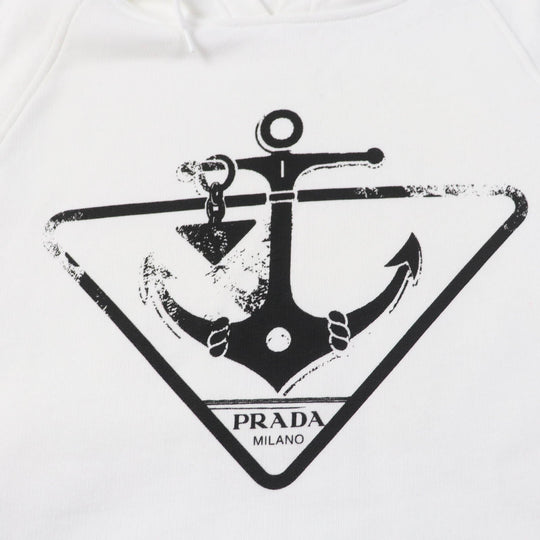 PRADA Hoodie 139693 Main: 100% cotton, some parts: 98% cotton, some parts: 2% elastane white Women XS Used Authentic