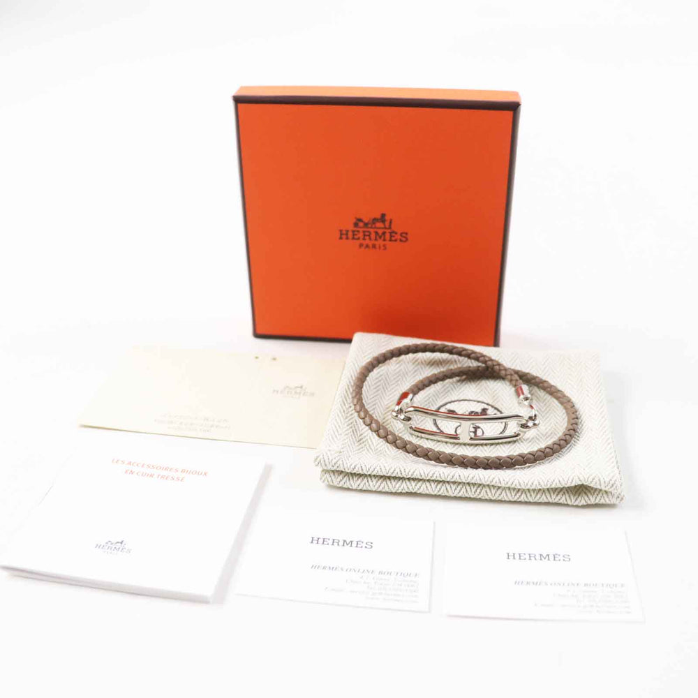 HERMES bracelet Main: Leather, Part: Gold Plated Etope relidubretour Women Used Authentic