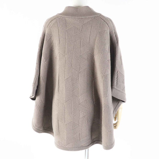 HERMES poncho 3H2602D4 Main: 100% wool, part: 95% wool, part: 5% nylon Brown type Women 34 Used Authentic