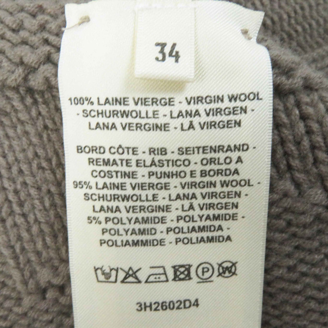HERMES poncho 3H2602D4 Main: 100% wool, part: 95% wool, part: 5% nylon Brown type Women 34 Used Authentic