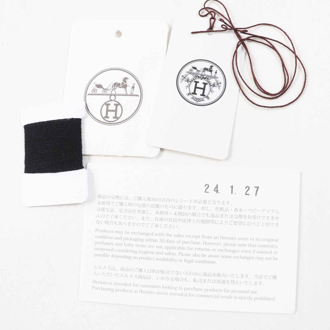 HERMES knit 4E2604D1 Main: 100% cashmere black Women 42 Used Authentic