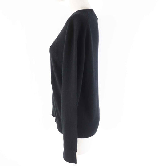 HERMES knit 4E2604D1 Main: 100% cashmere black Women 42 Used Authentic