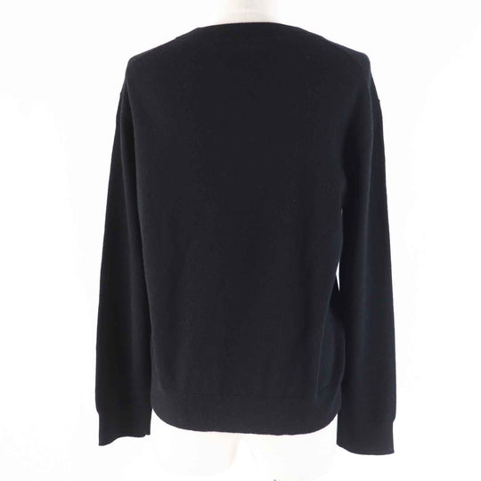 HERMES knit 4E2604D1 Main: 100% cashmere black Women 42 Used Authentic