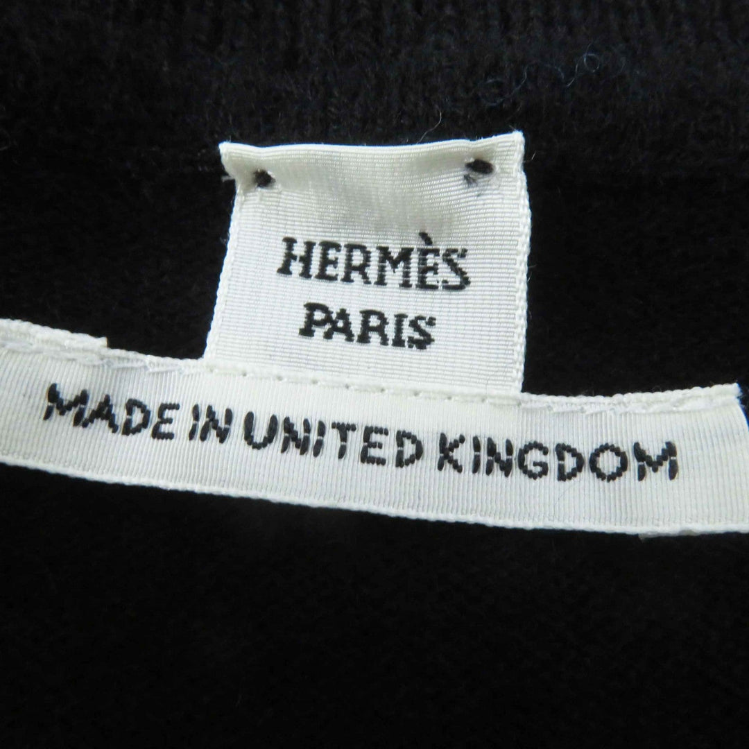 HERMES knit 4E2604D1 Main: 100% cashmere black Women 42 Used Authentic