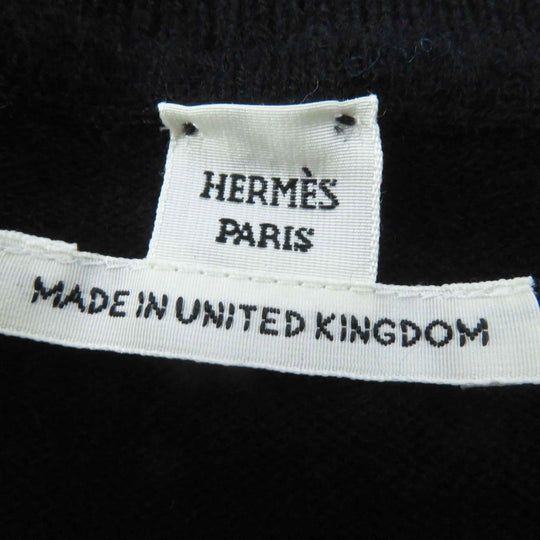 HERMES knit 4E2604D1 Main: 100% cashmere black Women 42 Used Authentic