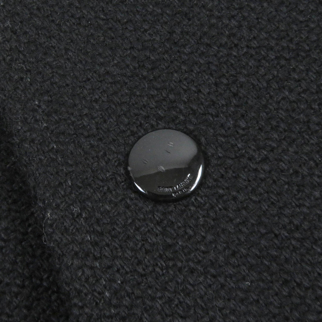 SAINT LAURENT PARIS Bomber jacket 354718 Main: 90% wool, Main: 10% nylon, Part: 93% wool, Part: 6% nylon, Part: 1% polyurethane black mens 52 Used Authentic