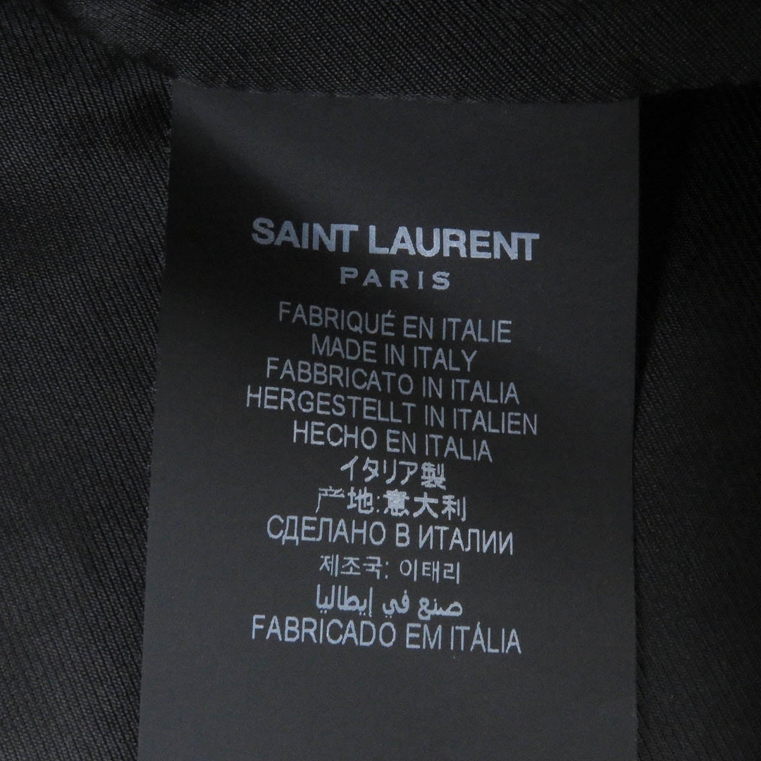 SAINT LAURENT PARIS Bomber jacket 354718 Main: 90% wool, Main: 10% nylon, Part: 93% wool, Part: 6% nylon, Part: 1% polyurethane black mens 52 Used Authentic