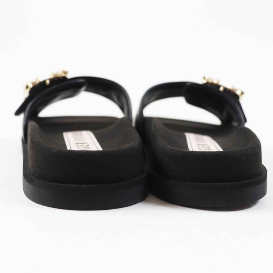 ROGERVIVIER Sandals RVW4582865091 TB999 Main: Leather NERO SLIDY VIV MINI RV BROCHE MULE25 Women 34 Used Authentic