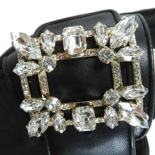 ROGERVIVIER Sandals RVW4582865091 TB999 Main: Leather NERO SLIDY VIV MINI RV BROCHE MULE25 Women 34 Used Authentic