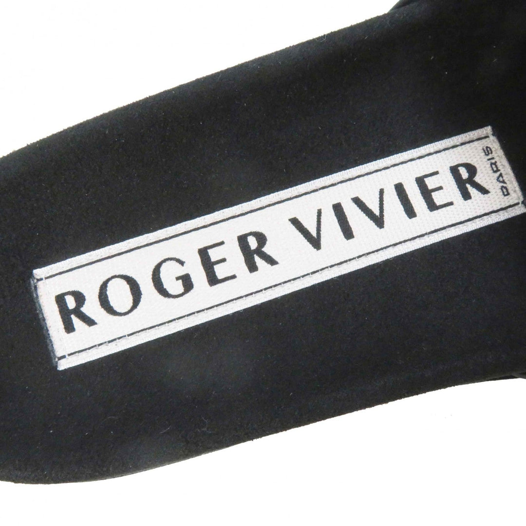 ROGERVIVIER Sandals RVW4582865091 TB999 Main: Leather NERO SLIDY VIV MINI RV BROCHE MULE25 Women 34 Used Authentic