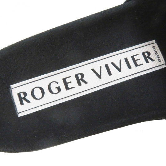 ROGERVIVIER Sandals RVW4582865091 TB999 Main: Leather NERO SLIDY VIV MINI RV BROCHE MULE25 Women 34 Used Authentic
