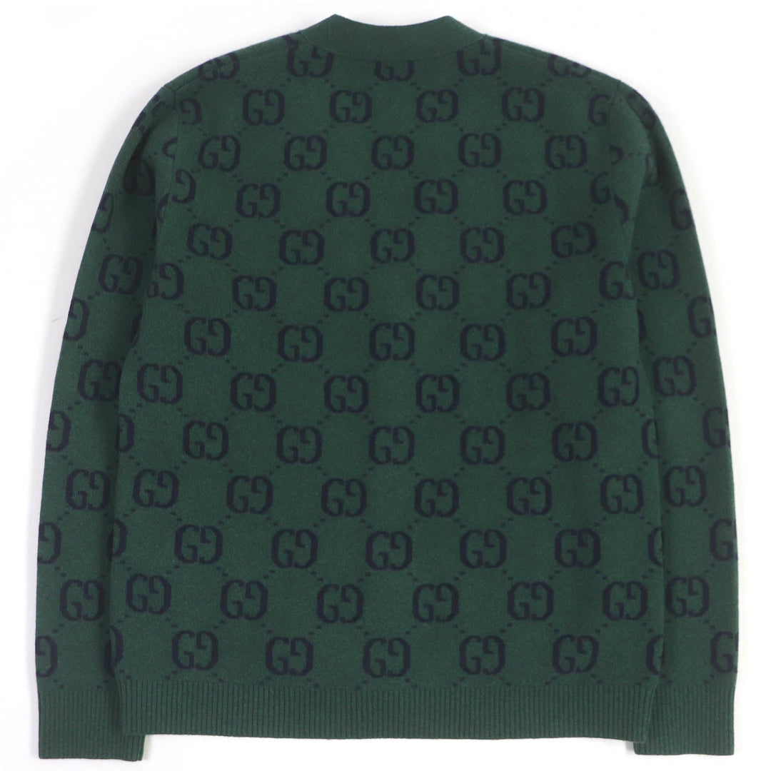 GUCCI cardigan 678939 Main: 100% wool, part: 94% wool, part: 5% nylon, part: 1% polyurethane green mens XS Used Authentic