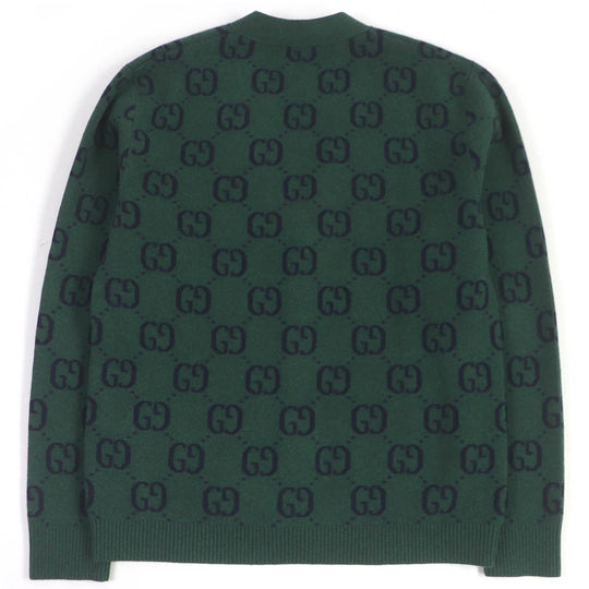GUCCI cardigan 678939 Main: 100% wool, part: 94% wool, part: 5% nylon, part: 1% polyurethane green mens XS Used Authentic