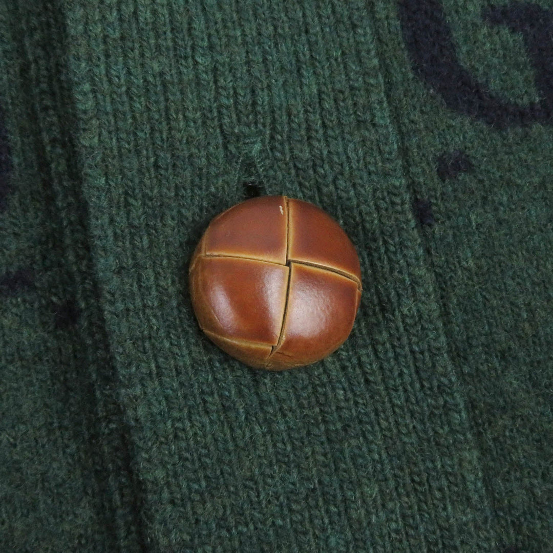 GUCCI cardigan 678939 Main: 100% wool, part: 94% wool, part: 5% nylon, part: 1% polyurethane green mens XS Used Authentic
