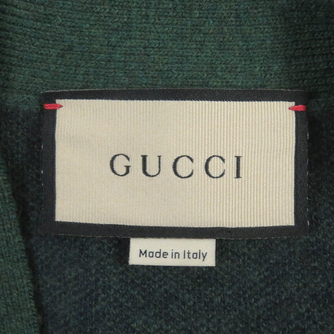 GUCCI cardigan 678939 Main: 100% wool, part: 94% wool, part: 5% nylon, part: 1% polyurethane green mens XS Used Authentic