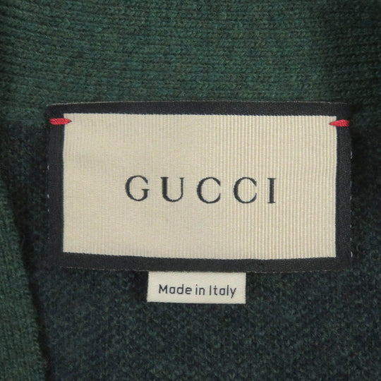 GUCCI cardigan 678939 Main: 100% wool, part: 94% wool, part: 5% nylon, part: 1% polyurethane green mens XS Used Authentic