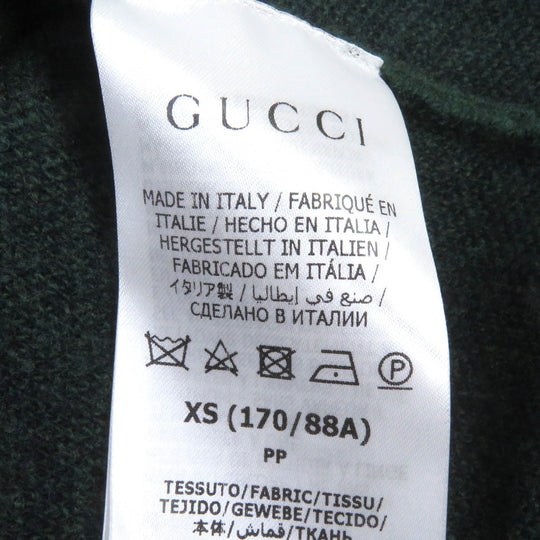 GUCCI cardigan 678939 Main: 100% wool, part: 94% wool, part: 5% nylon, part: 1% polyurethane green mens XS Used Authentic