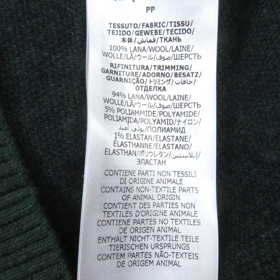 GUCCI cardigan 678939 Main: 100% wool, part: 94% wool, part: 5% nylon, part: 1% polyurethane green mens XS Used Authentic