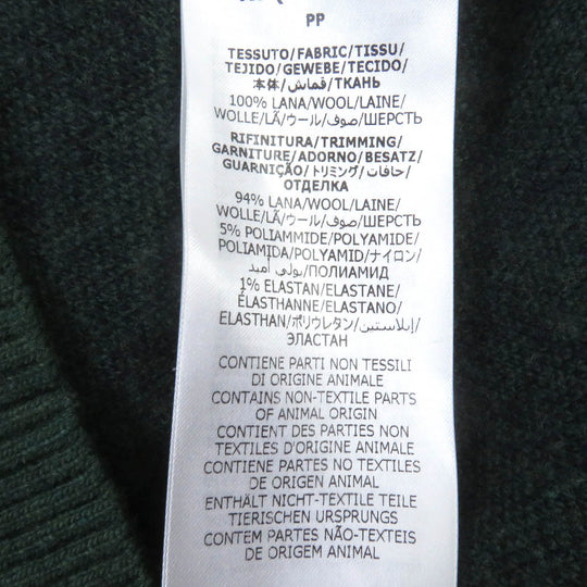 GUCCI cardigan 678939 Main: 100% wool, part: 94% wool, part: 5% nylon, part: 1% polyurethane green mens XS Used Authentic