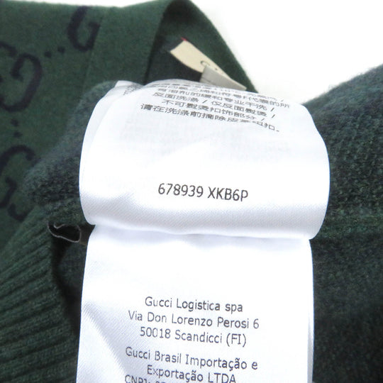 GUCCI cardigan 678939 Main: 100% wool, part: 94% wool, part: 5% nylon, part: 1% polyurethane green mens XS Used Authentic
