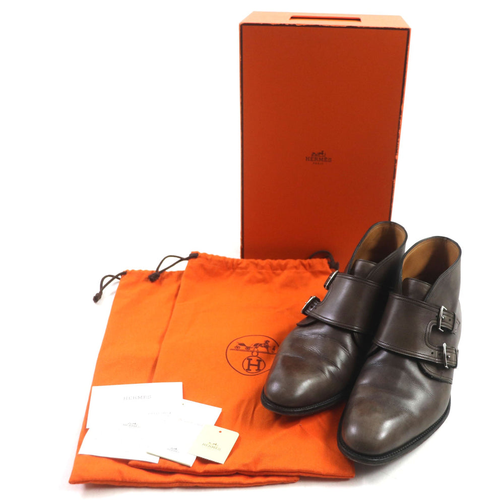 HERMES Ankle boots Main: Leather Dark brown mens 40 1/2 Used Authentic