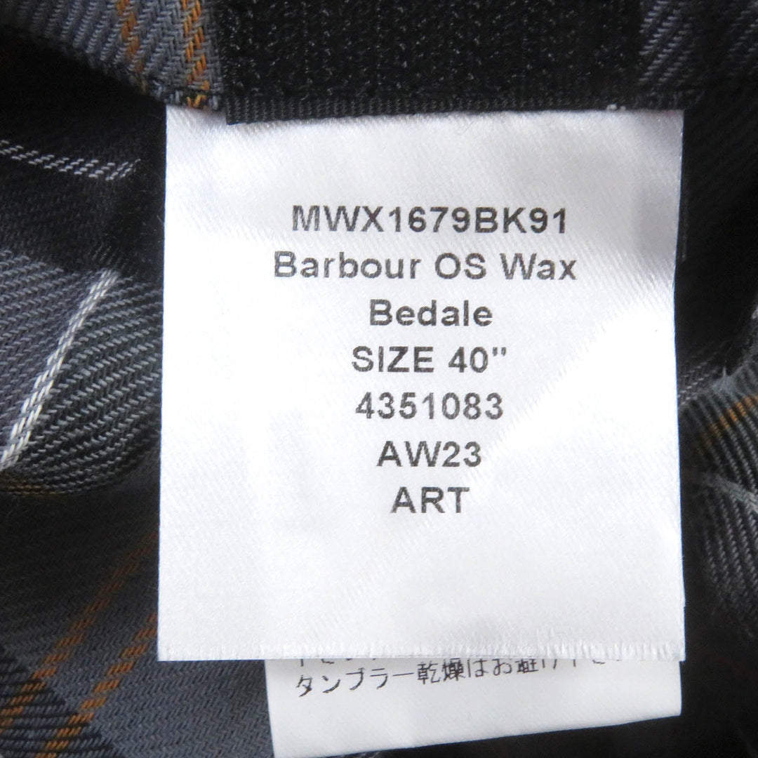 Barbour Coverall 232MWX1679 cotton black BEDALE mens 40 Used Authentic