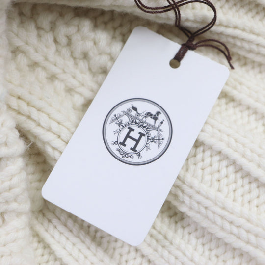 HERMES sweater Main: 70% wool, Main: 30% cashmere white mens S Used Authentic