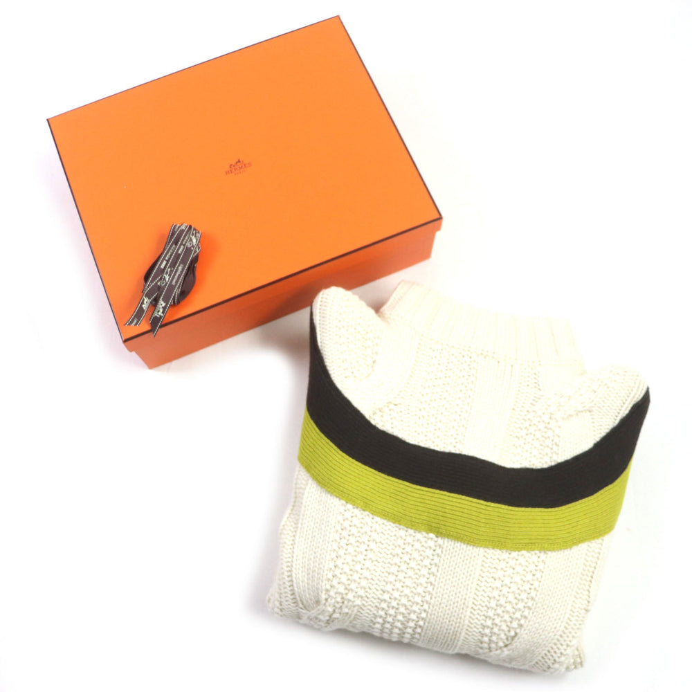 HERMES sweater Main: 70% wool, Main: 30% cashmere white mens S Used Authentic