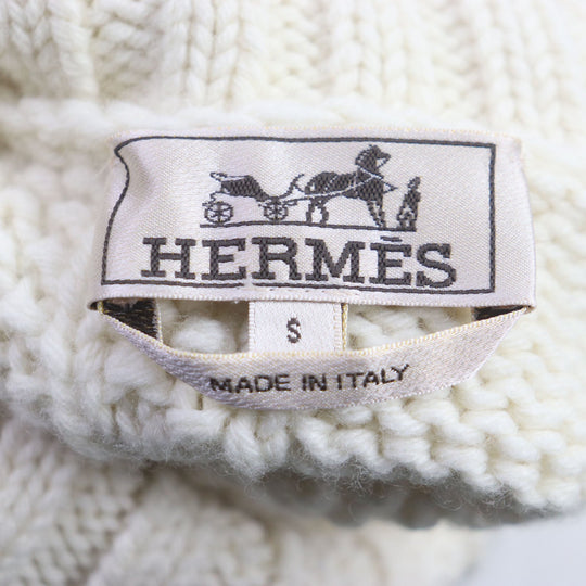 HERMES sweater Main: 70% wool, Main: 30% cashmere white mens S Used Authentic