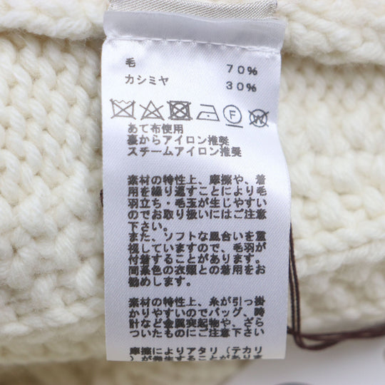 HERMES sweater Main: 70% wool, Main: 30% cashmere white mens S Used Authentic