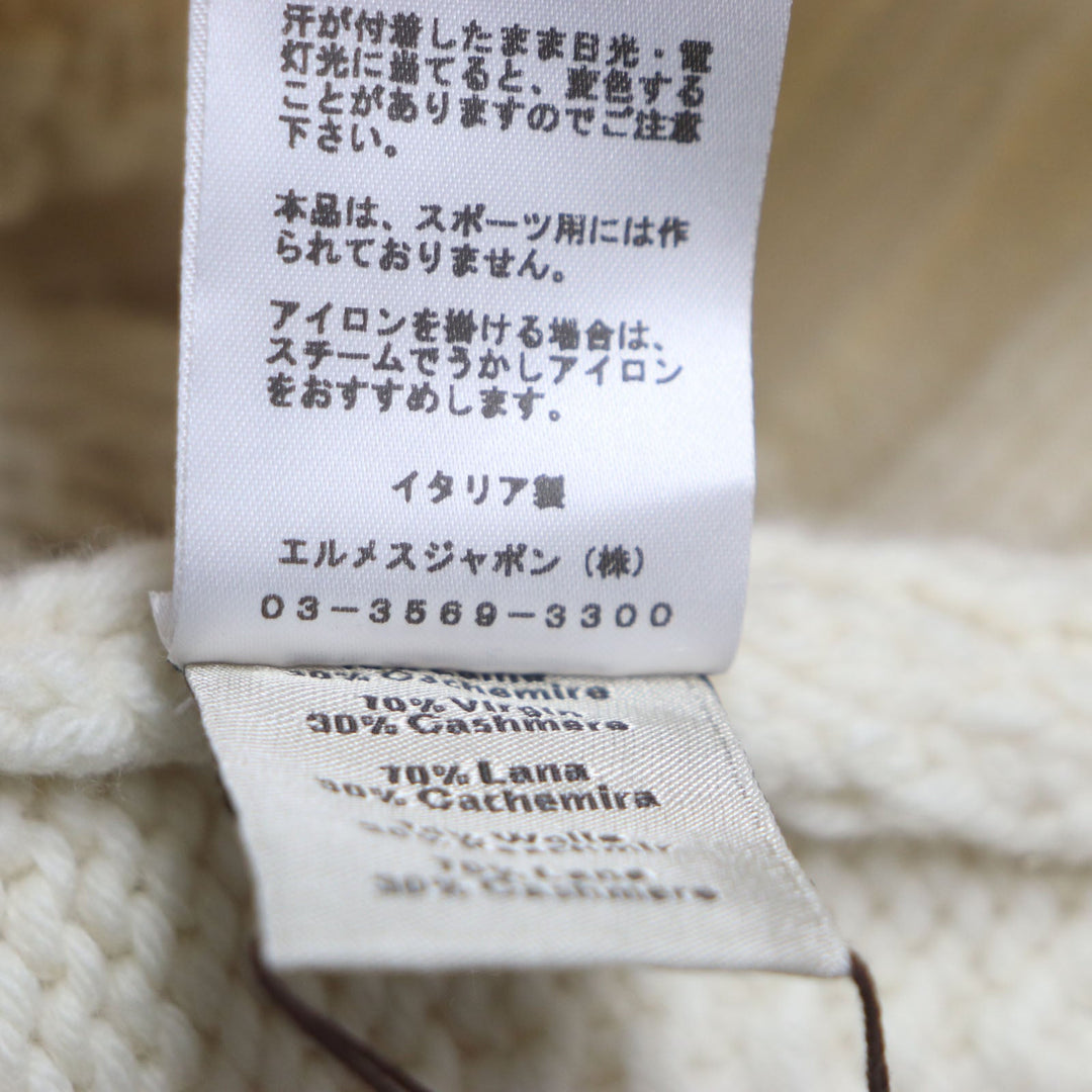 HERMES sweater Main: 70% wool, Main: 30% cashmere white mens S Used Authentic