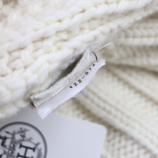 HERMES sweater Main: 70% wool, Main: 30% cashmere white mens S Used Authentic
