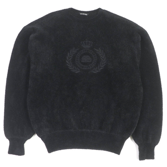 BALENCIAGA sweat 651106 Main: 48% polyester, Main: 41% wool, Main: 11% nylon, Part: 100% polyester black mens S Used Authentic