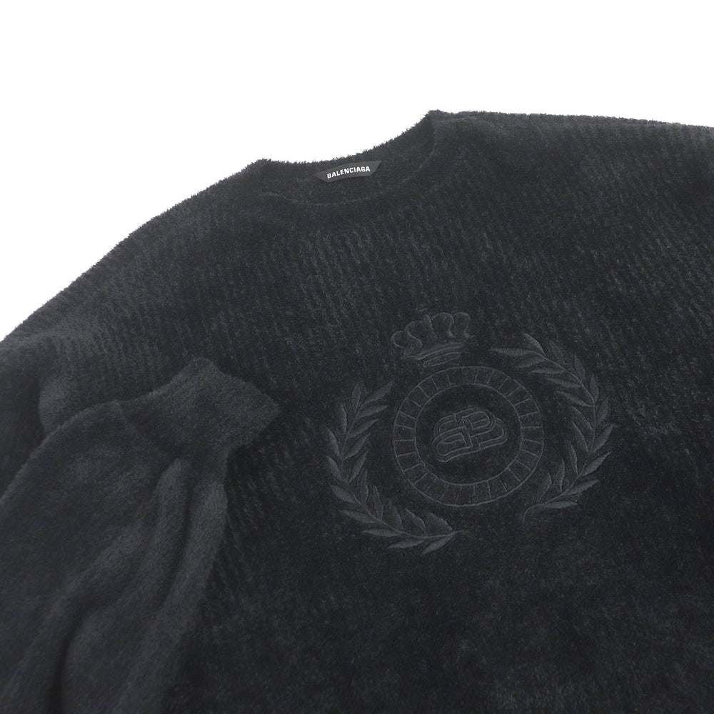 BALENCIAGA sweat 651106 Main: 48% polyester, Main: 41% wool, Main: 11% nylon, Part: 100% polyester black mens S Used Authentic