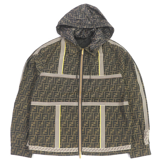 FENDI Mountain Hoodie FW0956 Outer material: 62% polyester, Outer material: 33% cotton, Outer material: 5% acrylic, Lining: 100% polyester, Part: 100% polyurethane Brown mens 44 Used Authentic