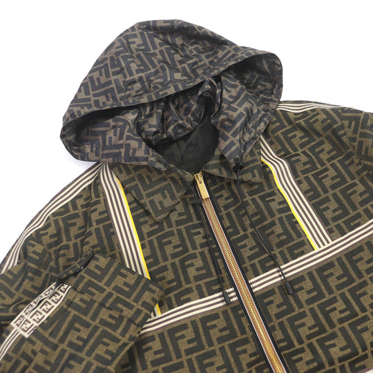 FENDI Mountain Hoodie FW0956 Outer material: 62% polyester, Outer material: 33% cotton, Outer material: 5% acrylic, Lining: 100% polyester, Part: 100% polyurethane Brown mens 44 Used Authentic