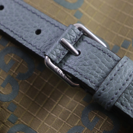 GUCCI 767923 Main: Nylon, Part: Leather khaki GG Ripstop mens Used Authentic