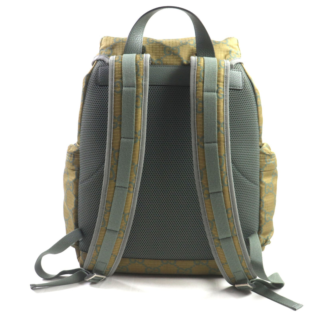 GUCCI 767923 Main: Nylon, Part: Leather khaki GG Ripstop mens Used Authentic