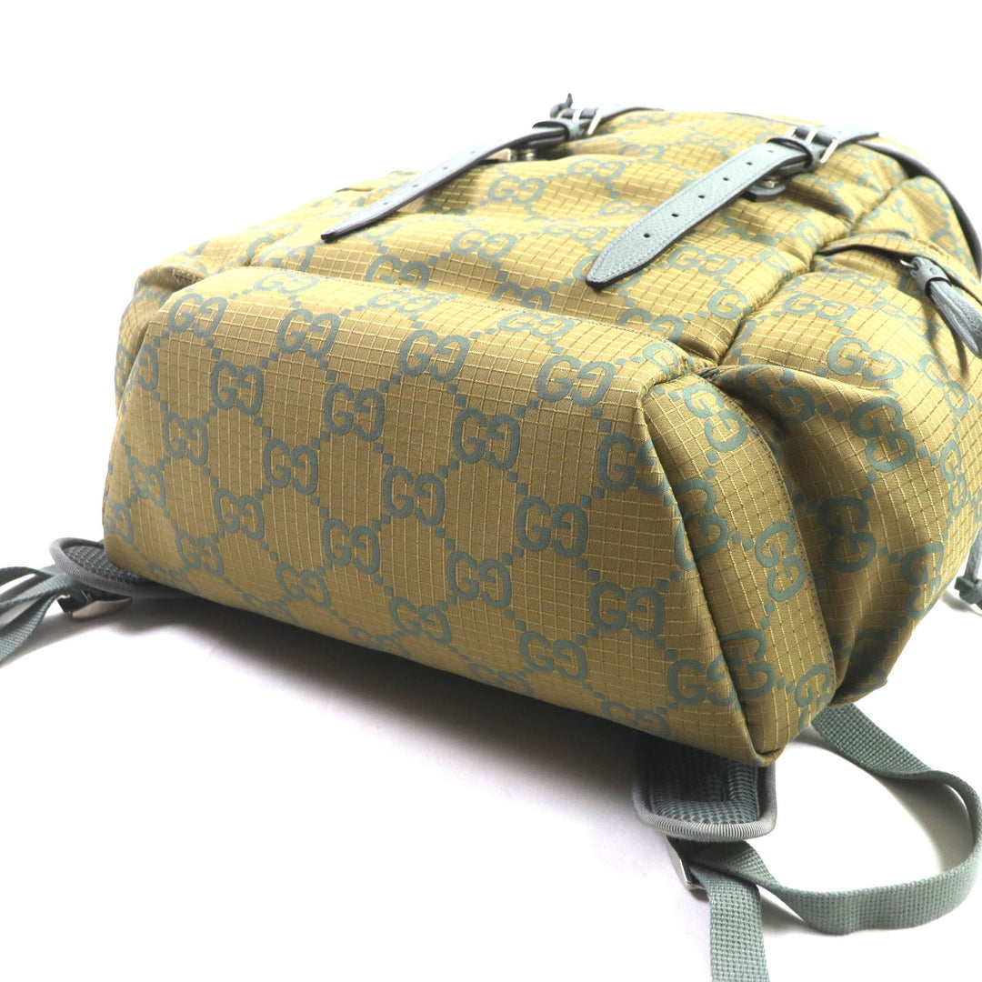 GUCCI 767923 Main: Nylon, Part: Leather khaki GG Ripstop mens Used Authentic