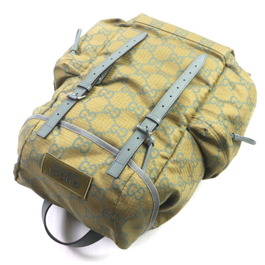 GUCCI 767923 Main: Nylon, Part: Leather khaki GG Ripstop mens Used Authentic