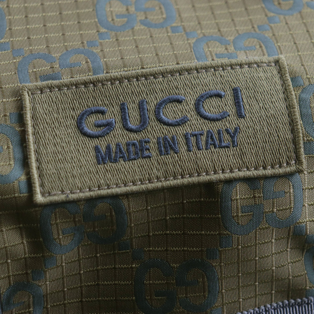 GUCCI 767923 Main: Nylon, Part: Leather khaki GG Ripstop mens Used Authentic