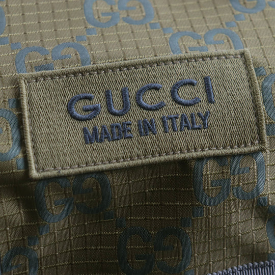 GUCCI 767923 Main: Nylon, Part: Leather khaki GG Ripstop mens Used Authentic