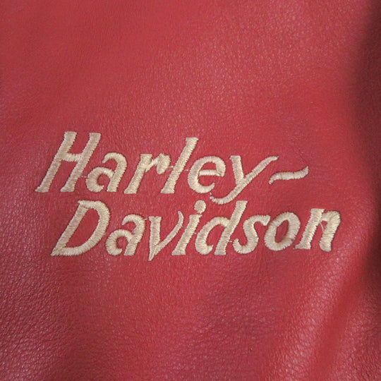HARLEY DAVIDSON Riders jacket Outer: Cowhide, Lining: 50% Nylon, Lining: 50% Acetate, Filling: 100% Polyester Red black mens S Used Authentic