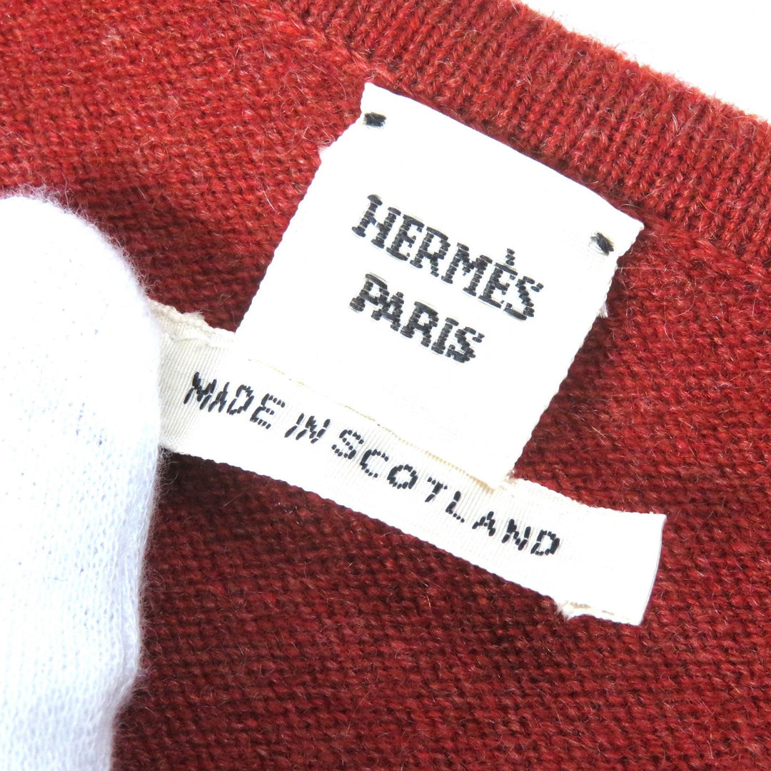 HERMES ensemble Main: 100% cashmere Orange Women ME Used Authentic