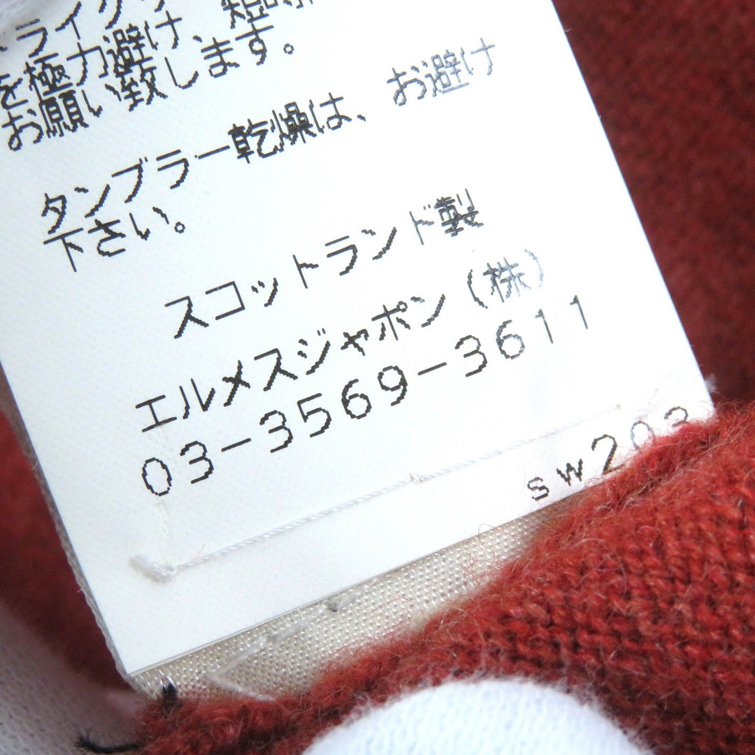 HERMES ensemble Main: 100% cashmere Orange Women ME Used Authentic