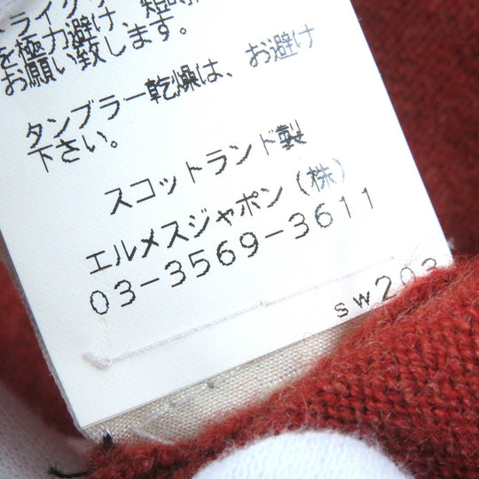 HERMES ensemble Main: 100% cashmere Orange Women ME Used Authentic