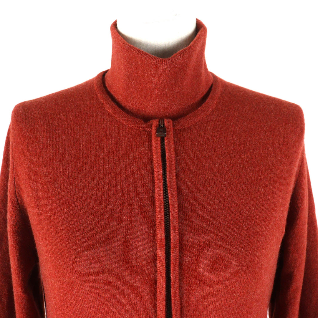 HERMES ensemble Main: 100% cashmere Orange Women ME Used Authentic