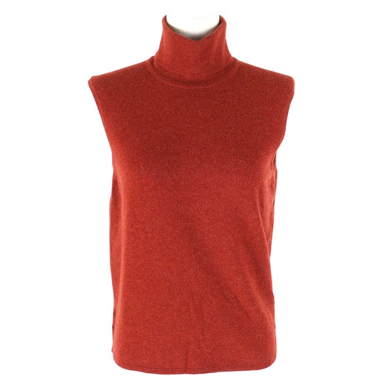 HERMES ensemble Main: 100% cashmere Orange Women ME Used Authentic